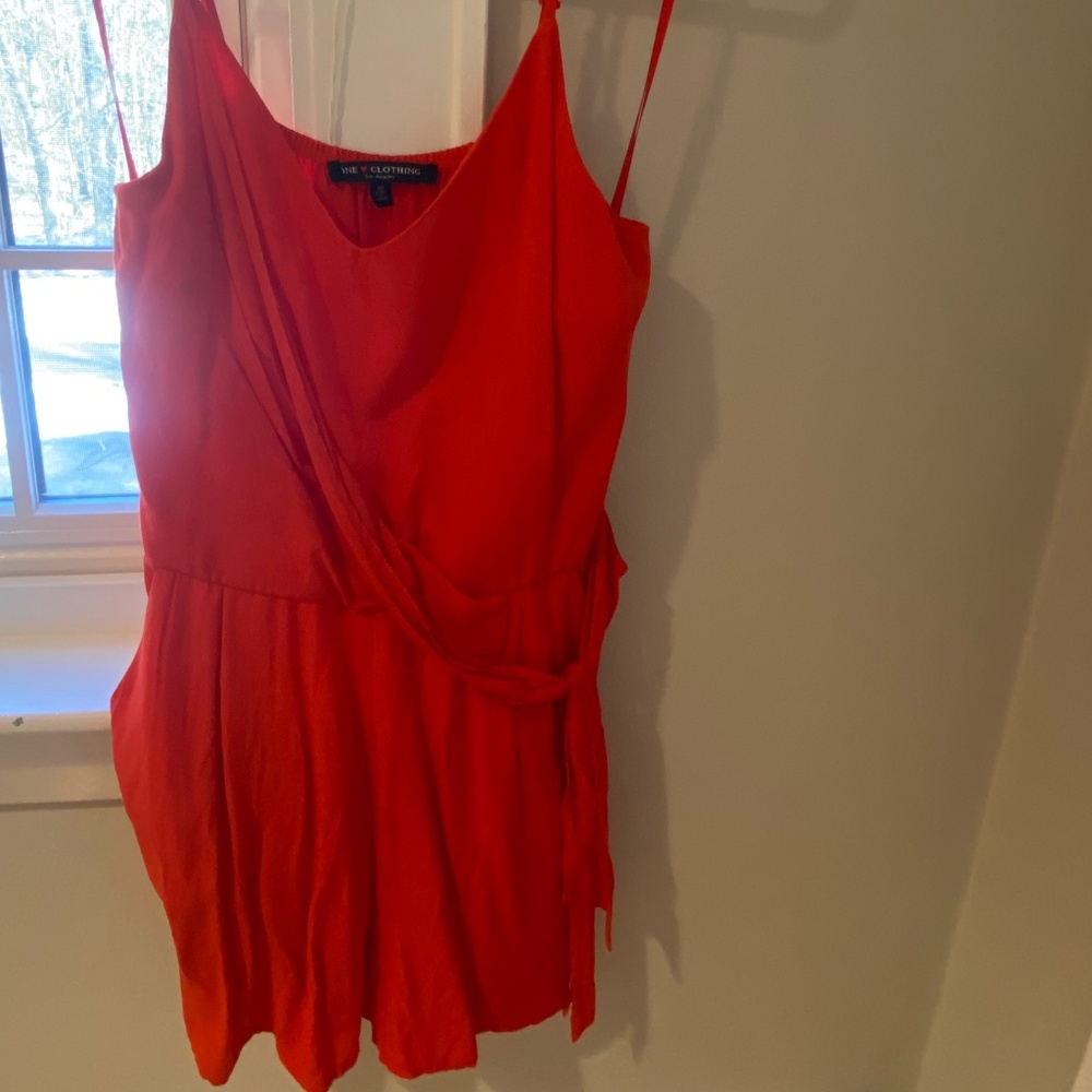 Red unworn romper